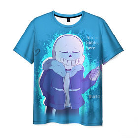 Мужская футболка 3D с принтом winter Sans в Екатеринбурге, 100% полиэфир | прямой крой, круглый вырез горловины, длина до линии бедер | sans | андертейл | подземелье | санс