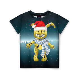 Детская футболка 3D с принтом Five Nights At Freddy`s в Екатеринбурге, 100% гипоаллергенный полиэфир | прямой крой, круглый вырез горловины, длина до линии бедер, чуть спущенное плечо, ткань немного тянется | fnaf | freddy | бонни | медведь | мишка | фнаф | фокси | фредди