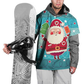Накидка на куртку 3D с принтом Дед мороз с подарками в Екатеринбурге, 100% полиэстер |  | Тематика изображения на принте: 2017 | дед мороз | новогодняя елка | новый год | подарок на новый год | санта | санта клаус | снег | снежинки