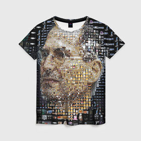 Женская футболка 3D с принтом Стив Джобс в Екатеринбурге, 100% полиэфир ( синтетическое хлопкоподобное полотно) | прямой крой, круглый вырез горловины, длина до линии бедер | steve jobs