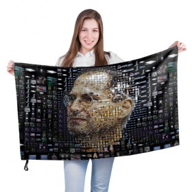 Флаг 3D с принтом Стив Джобс в Екатеринбурге, 100% полиэстер | плотность ткани — 95 г/м2, размер — 67 х 109 см. Принт наносится с одной стороны | steve jobs