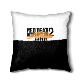 Подушка 3D с принтом Red Dead Redemption 2 в Екатеринбурге, наволочка – 100% полиэстер, наполнитель – холлофайбер (легкий наполнитель, не вызывает аллергию). | состоит из подушки и наволочки. Наволочка на молнии, легко снимается для стирки | rdr | rdr2 | red dead redemption 2 | rockstar | дикий запад | ковбои