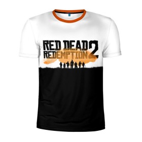 Мужская футболка 3D спортивная с принтом Red Dead Redemption 2 в Екатеринбурге, 100% полиэстер с улучшенными характеристиками | приталенный силуэт, круглая горловина, широкие плечи, сужается к линии бедра | rdr | rdr2 | red dead redemption 2 | rockstar | дикий запад | ковбои