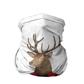 Бандана-труба 3D с принтом Christmas Deer в Екатеринбурге, 100% полиэстер, ткань с особыми свойствами — Activecool | плотность 150‒180 г/м2; хорошо тянется, но сохраняет форму | new year | олень | рождество | роза | снег | узор