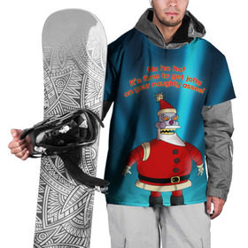 Накидка на куртку 3D с принтом Робот Санта в Екатеринбурге, 100% полиэстер |  | futurama | зима | мультфильм | новый год | рождество | футурама