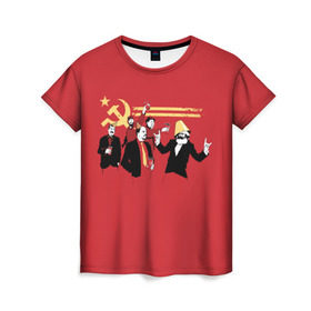 Женская футболка 3D с принтом Back in the USSR в Екатеринбурге, 100% полиэфир ( синтетическое хлопкоподобное полотно) | прямой крой, круглый вырез горловины, длина до линии бедер | гевара | ленин | ретро | советский | союз | ссср | сталин | че
