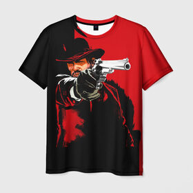 Мужская футболка 3D с принтом Стрелок в Екатеринбурге, 100% полиэфир | прямой крой, круглый вырез горловины, длина до линии бедер | выстрел | ковбой | оружие | пистолет | револьвер | силовые структуры | стрелять