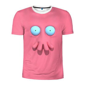 Мужская футболка 3D спортивная с принтом Доктор Зойдберг в Екатеринбурге, 100% полиэстер с улучшенными характеристиками | приталенный силуэт, круглая горловина, широкие плечи, сужается к линии бедра | будущее | врач | краб | лицо | розовый | фантастика | футурама | щупальца