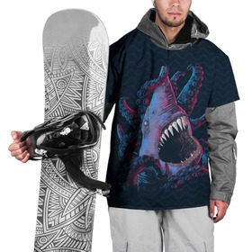 Накидка на куртку 3D с принтом Underwater Fight в Екатеринбурге, 100% полиэстер |  | Тематика изображения на принте: акула | осьминог