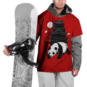 Накидка на куртку 3D с принтом Panda Warrior в Екатеринбурге, 100% полиэстер |  | Тематика изображения на принте: japan | panda | панда