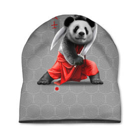 Шапка 3D с принтом Master Panda в Екатеринбурге, 100% полиэстер | универсальный размер, печать по всей поверхности изделия | ninja | panda | ниндзя | панда