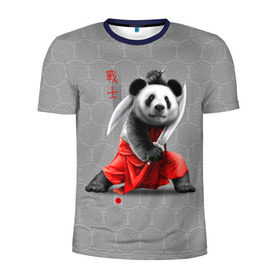 Мужская футболка 3D спортивная с принтом Master Panda в Екатеринбурге, 100% полиэстер с улучшенными характеристиками | приталенный силуэт, круглая горловина, широкие плечи, сужается к линии бедра | Тематика изображения на принте: ninja | panda | ниндзя | панда