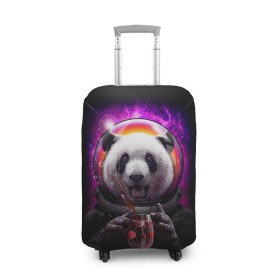 Чехол для чемодана 3D с принтом Panda Cosmonaut в Екатеринбурге, 86% полиэфир, 14% спандекс | двустороннее нанесение принта, прорези для ручек и колес | bear | galaxy | panda | space | star | астронавт | галактика | звезда | космонавт | космос | медведь | панда