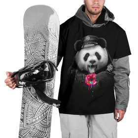 Накидка на куртку 3D с принтом Donut Panda в Екатеринбурге, 100% полиэстер |  | Тематика изображения на принте: bear | donut | panda | police | коп | медведь | панда | пончик