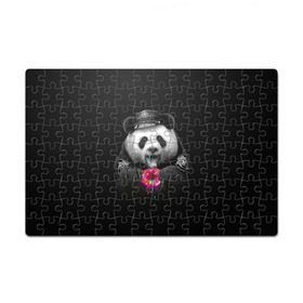 Пазл магнитный 126 элементов с принтом Donut Panda в Екатеринбурге, полимерный материал с магнитным слоем | 126 деталей, размер изделия —  180*270 мм | bear | donut | panda | police | коп | медведь | панда | пончик