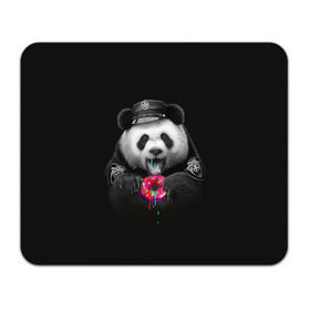Коврик прямоугольный с принтом Donut Panda в Екатеринбурге, натуральный каучук | размер 230 х 185 мм; запечатка лицевой стороны | bear | donut | panda | police | коп | медведь | панда | пончик