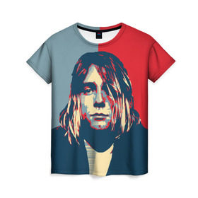 Женская футболка 3D с принтом Kurt Cobain в Екатеринбурге, 100% полиэфир ( синтетическое хлопкоподобное полотно) | прямой крой, круглый вырез горловины, длина до линии бедер | curt | hope | kobain | nirvana | кобейн | курт | нирвана