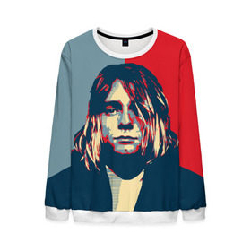 Мужской свитшот 3D с принтом Kurt Cobain в Екатеринбурге, 100% полиэстер с мягким внутренним слоем | круглый вырез горловины, мягкая резинка на манжетах и поясе, свободная посадка по фигуре | curt | hope | kobain | nirvana | кобейн | курт | нирвана