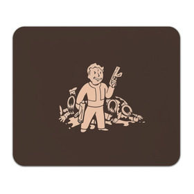 Коврик прямоугольный с принтом Волт-бой с оружием Fallout 4 в Екатеринбурге, натуральный каучук | размер 230 х 185 мм; запечатка лицевой стороны | 111 | dweller | fallout | убежище | фаллаут