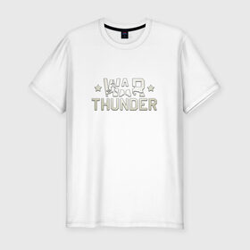 Мужская футболка премиум с принтом War Thunder Logo в Екатеринбурге, 92% хлопок, 8% лайкра | приталенный силуэт, круглый вырез ворота, длина до линии бедра, короткий рукав | logo | war | war thunder | war thunder logo