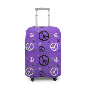 Чехол для чемодана 3D с принтом Peace в Екатеринбурге, 86% полиэфир, 14% спандекс | двустороннее нанесение принта, прорези для ручек и колес | abstract | hippie | hipster | swag | tie dye | абстракция | свэг | текстура | хиппи | хипстер