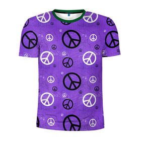 Мужская футболка 3D спортивная с принтом Peace в Екатеринбурге, 100% полиэстер с улучшенными характеристиками | приталенный силуэт, круглая горловина, широкие плечи, сужается к линии бедра | abstract | hippie | hipster | swag | tie dye | абстракция | свэг | текстура | хиппи | хипстер