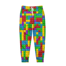 Мужские брюки 3D с принтом Лего в Екатеринбурге, 100% полиэстер | манжеты по низу, эластичный пояс регулируется шнурком, по бокам два кармана без застежек, внутренняя часть кармана из мелкой сетки | дети | конструктор | лего