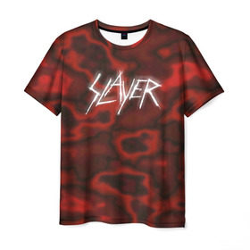 Мужская футболка 3D с принтом Slayer texture в Екатеринбурге, 100% полиэфир | прямой крой, круглый вырез горловины, длина до линии бедер | 