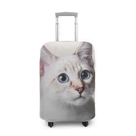 Чехол для чемодана 3D с принтом Кошечка в Екатеринбурге, 86% полиэфир, 14% спандекс | двустороннее нанесение принта, прорези для ручек и колес | кот | котики | котята | кошка | рыженький | рыжий | серенький | черненький