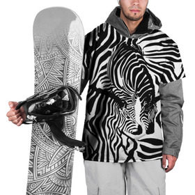 Накидка на куртку 3D с принтом Зебра в Екатеринбурге, 100% полиэстер |  | Тематика изображения на принте: дикое | животное | зебра | камуфляж | лошадь | маскировка | полосы | текстура | фон | черно белые