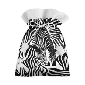 Подарочный 3D мешок с принтом Зебра в Екатеринбурге, 100% полиэстер | Размер: 29*39 см | Тематика изображения на принте: дикое | животное | зебра | камуфляж | лошадь | маскировка | полосы | текстура | фон | черно белые
