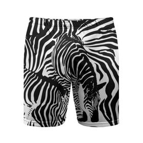 Мужские шорты 3D спортивные с принтом Зебра в Екатеринбурге,  |  | дикое | животное | зебра | камуфляж | лошадь | маскировка | полосы | текстура | фон | черно белые
