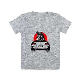 Детская футболка хлопок с принтом GT-R в Екатеринбурге, 100% хлопок | круглый вырез горловины, полуприлегающий силуэт, длина до линии бедер | camo | godzilla | gtr | nissan | power | race | tuning