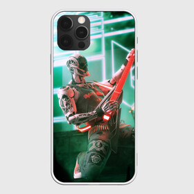 Чехол для iPhone 12 Pro с принтом Rocker Robot в Екатеринбурге, силикон | область печати: задняя сторона чехла, без боковых панелей | rock | гитара | музыка | робот | рок