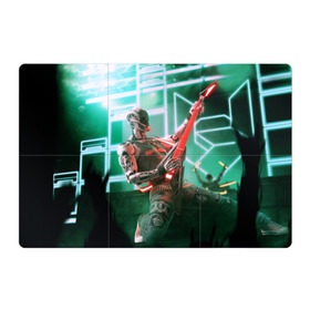 Магнитный плакат 3Х2 с принтом Rocker Robot в Екатеринбурге, Полимерный материал с магнитным слоем | 6 деталей размером 9*9 см | Тематика изображения на принте: rock | гитара | музыка | робот | рок