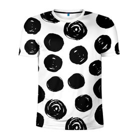 Мужская футболка 3D спортивная с принтом Бусины! в Екатеринбурге, 100% полиэстер с улучшенными характеристиками | приталенный силуэт, круглая горловина, широкие плечи, сужается к линии бедра | арт | белый | бусина | круг | фигура | черный