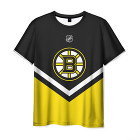 Мужская футболка 3D с принтом Boston Bruins в Екатеринбурге, 100% полиэфир | прямой крой, круглый вырез горловины, длина до линии бедер | america | canada | hockey | nhl | usa | америка | бостон | брюинз | канада | лед | нхл | сша | хоккей