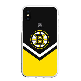 Чехол для iPhone XS Max матовый с принтом Boston Bruins в Екатеринбурге, Силикон | Область печати: задняя сторона чехла, без боковых панелей | Тематика изображения на принте: america | canada | hockey | nhl | usa | америка | бостон | брюинз | канада | лед | нхл | сша | хоккей