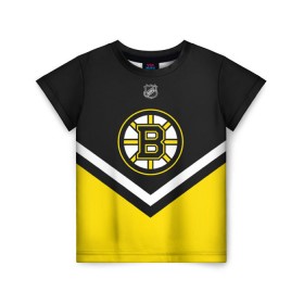 Детская футболка 3D с принтом Boston Bruins в Екатеринбурге, 100% гипоаллергенный полиэфир | прямой крой, круглый вырез горловины, длина до линии бедер, чуть спущенное плечо, ткань немного тянется | america | canada | hockey | nhl | usa | америка | бостон | брюинз | канада | лед | нхл | сша | хоккей