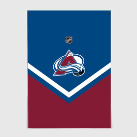 Постер с принтом Colorado Avalanche в Екатеринбурге, 100% бумага
 | бумага, плотность 150 мг. Матовая, но за счет высокого коэффициента гладкости имеет небольшой блеск и дает на свету блики, но в отличии от глянцевой бумаги не покрыта лаком | america | canada | hockey | nhl | usa | америка | канада | колорадо | лед | нхл | сша | хоккей | эвеланш