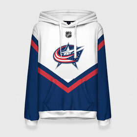 Женская толстовка 3D с принтом Columbus Blue Jackets в Екатеринбурге, 100% полиэстер  | двухслойный капюшон со шнурком для регулировки, мягкие манжеты на рукавах и по низу толстовки, спереди карман-кенгуру с мягким внутренним слоем. | america | canada | hockey | nhl | usa | америка | блю | джекетс | канада | коламбус | лед | нхл | сша | хоккей