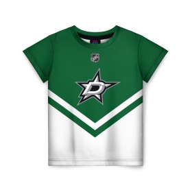 Детская футболка 3D с принтом Dallas Stars в Екатеринбурге, 100% гипоаллергенный полиэфир | прямой крой, круглый вырез горловины, длина до линии бедер, чуть спущенное плечо, ткань немного тянется | america | canada | hockey | nhl | usa | америка | даллас | канада | лед | нхл | старз | сша | хоккей