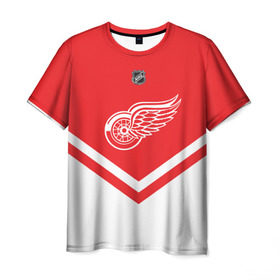 Мужская футболка 3D с принтом Detroit Red Wings в Екатеринбурге, 100% полиэфир | прямой крой, круглый вырез горловины, длина до линии бедер | america | canada | hockey | nhl | usa | америка | детройт | канада | лед | нхл | ред | сша | уингз | хоккей