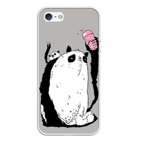 Чехол для iPhone 5/5S матовый с принтом panda в Екатеринбурге, Силикон | Область печати: задняя сторона чехла, без боковых панелей | dd | drop dead | dropdead | panda