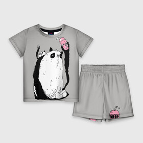 Детский костюм с шортами 3D с принтом panda в Екатеринбурге,  |  | dd | drop dead | dropdead | panda