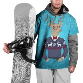 Накидка на куртку 3D с принтом Олень хипстер в Екатеринбурге, 100% полиэстер |  | hipster | голова животного | животные | олень | олень хипстер | подарок на новый год | хипстер