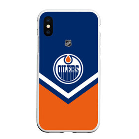 Чехол для iPhone XS Max матовый с принтом Edmonton Oilers в Екатеринбурге, Силикон | Область печати: задняя сторона чехла, без боковых панелей | Тематика изображения на принте: america | canada | hockey | nhl | usa | америка | детройт | канада | лед | нхл | ойлерз | сша | хоккей | эдмонтон