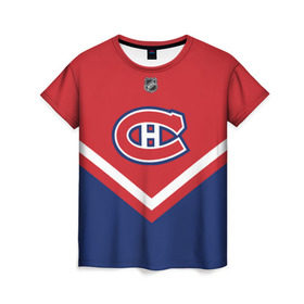 Женская футболка 3D с принтом Montreal Canadiens в Екатеринбурге, 100% полиэфир ( синтетическое хлопкоподобное полотно) | прямой крой, круглый вырез горловины, длина до линии бедер | america | canada | hockey | nhl | usa | америка | канада | канадиенс | лед | монреаль | нхл | сша | хоккей