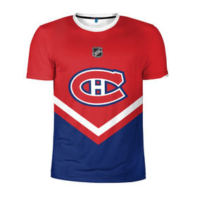 Мужская футболка 3D спортивная с принтом Montreal Canadiens в Екатеринбурге, 100% полиэстер с улучшенными характеристиками | приталенный силуэт, круглая горловина, широкие плечи, сужается к линии бедра | america | canada | hockey | nhl | usa | америка | канада | канадиенс | лед | монреаль | нхл | сша | хоккей