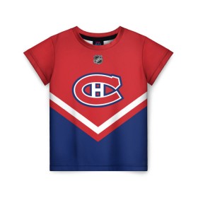 Детская футболка 3D с принтом Montreal Canadiens в Екатеринбурге, 100% гипоаллергенный полиэфир | прямой крой, круглый вырез горловины, длина до линии бедер, чуть спущенное плечо, ткань немного тянется | Тематика изображения на принте: america | canada | hockey | nhl | usa | америка | канада | канадиенс | лед | монреаль | нхл | сша | хоккей